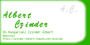 albert czinder business card